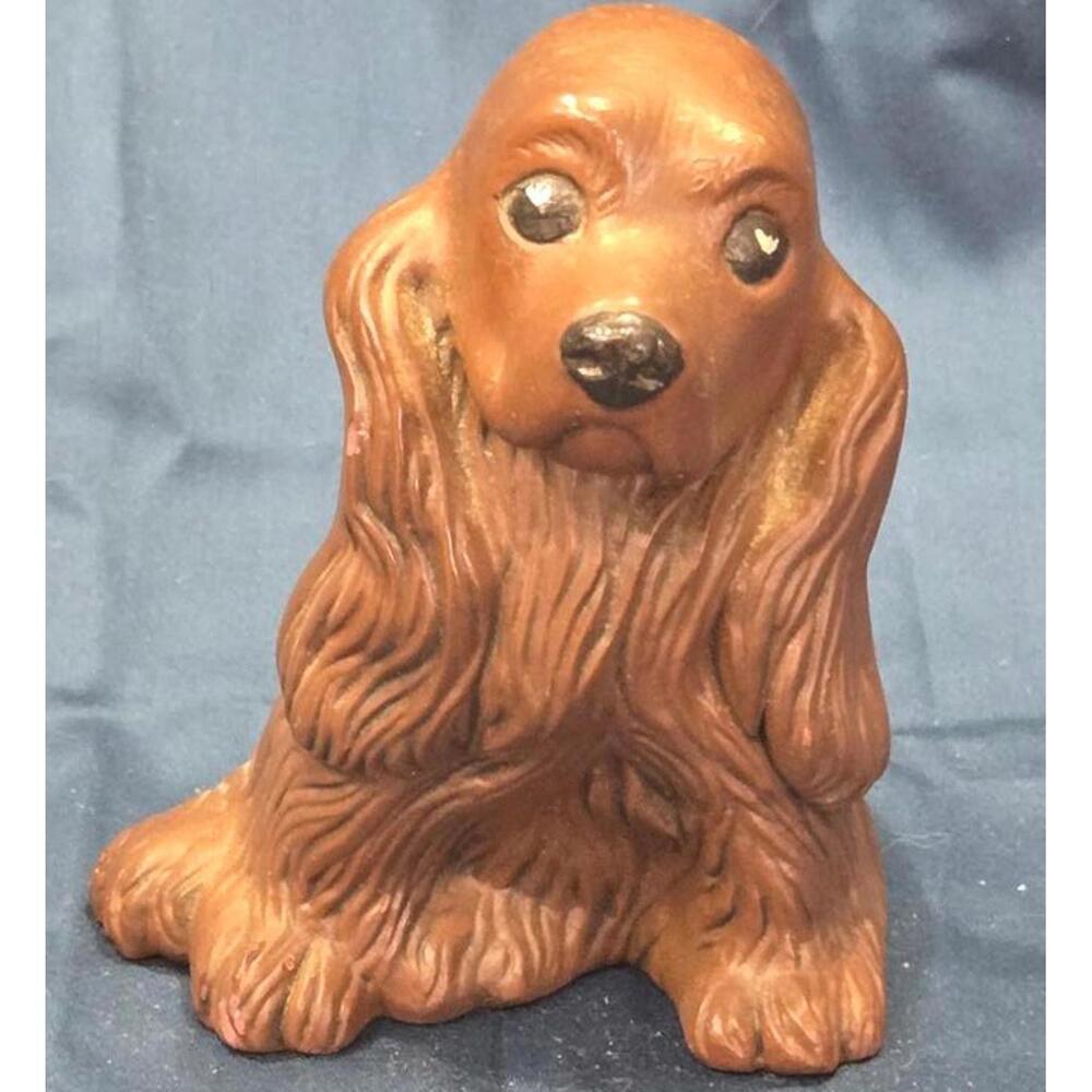Vintage Cocker Spaniel Ceramic Brown Dog Figurine